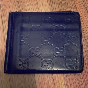 Gucci money clip signature wallet